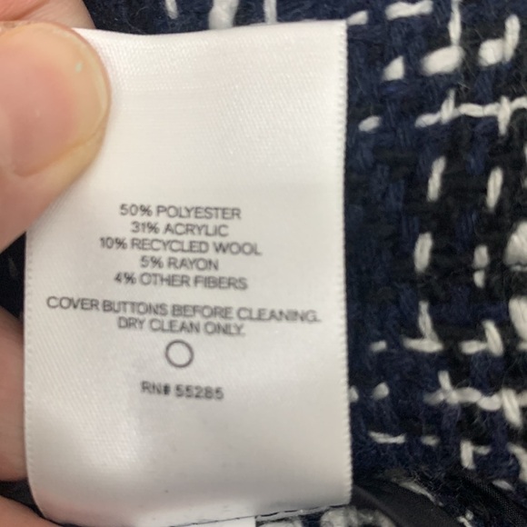 Express Black, Blue & White Cropped Tweed Embellished Shirt Jacket- NWT - Picture 17 of 17